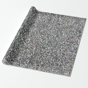 Rustic grey gravel rocks texture pattern wrapping paper
