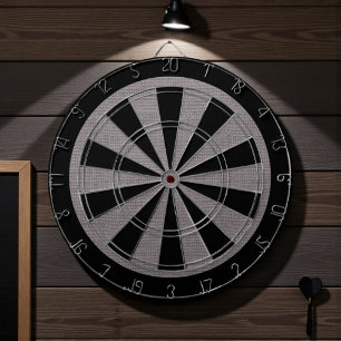 Rustic Grey Gray Burlap Texture Dartboard