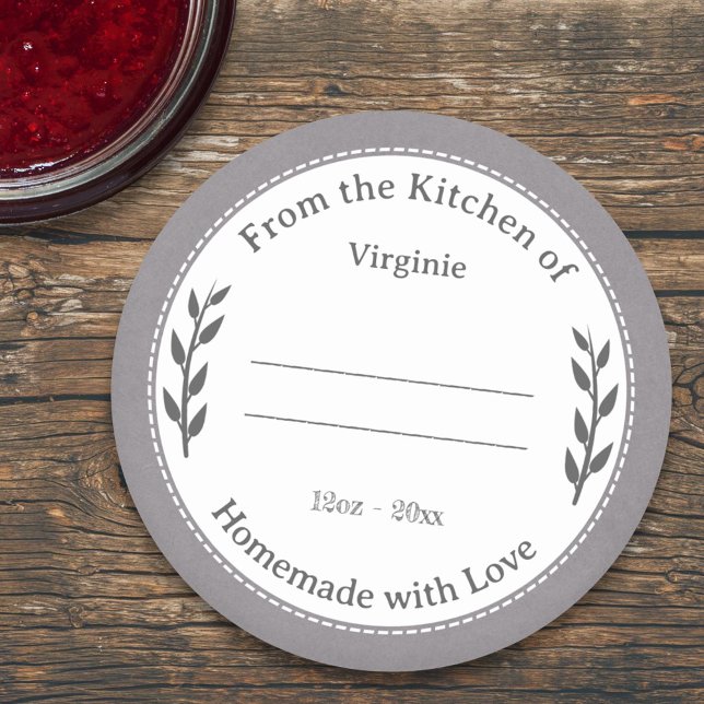 Rustic Grey Homemade with Love Label Sticker (Rustic Gray Homemade with Love Label Sticker)