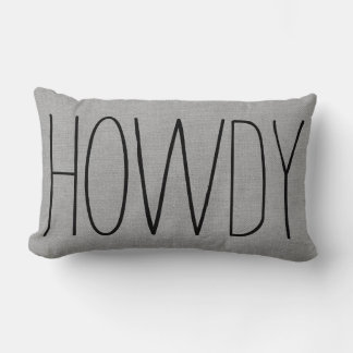 Rustic Grey Howdy Lumbar Cushion