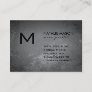 Rustic Grey Monogram Business Card