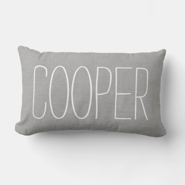 Rustic Grey Name Monogram Outdoor Cushion (Front)