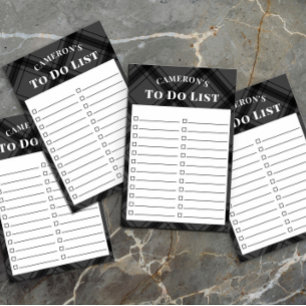 Rustic Grey Plaid To Do List Post-it Notes