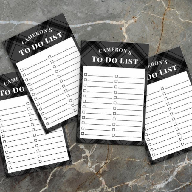 Rustic Grey Plaid To Do List Post-it Notes (Creator Uploaded)