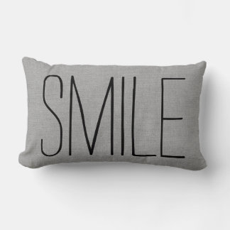 Rustic Grey Smile Lumbar Cushion