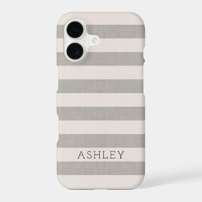 Rustic Grey Stripes Monogrammed (Back)