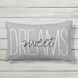 Rustic Grey Sweet Dreams Outdoor Cushion