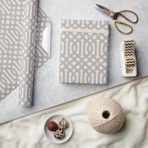 Rustic Grey Trellis Wrapping Paper