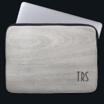 Rustic Grey Wood Grain Monogram Laptop Sleeve<br><div class="desc">Wonderful rustic light grey wood grain look with your monogram letter initials. The perfect case to protect your laptop. Professional for home,  office or school.</div>
