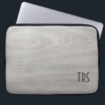 Rustic Grey Wood Grain Monogram Laptop Sleeve<br><div class="desc">Wonderful rustic light grey wood grain look with your monogram letter initials. The perfect case to protect your laptop. Professional for home,  office or school.</div>