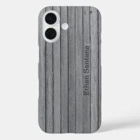 Rustic Grey Wood Planks Personalised Name