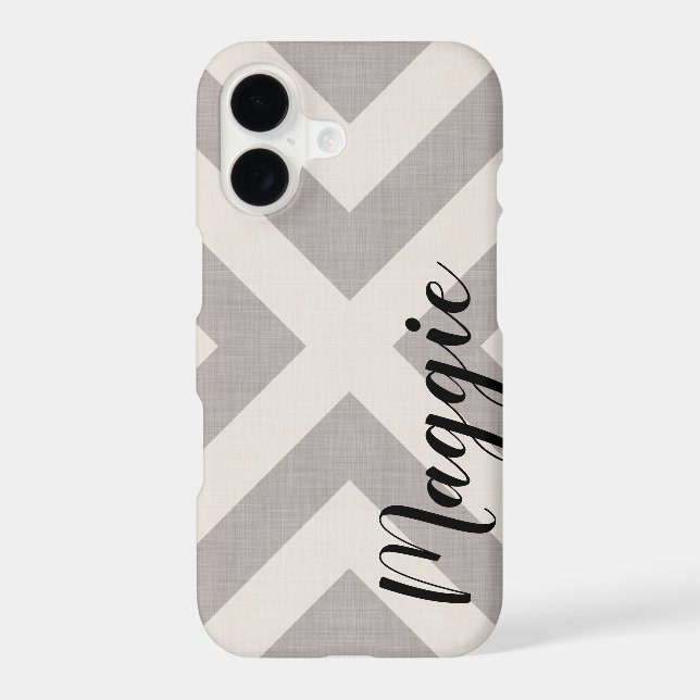 Rustic Grey X Chevron Monogram (Back)
