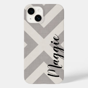 Rustic Grey X Chevron Monogram Case-Mate iPhone 14 Case