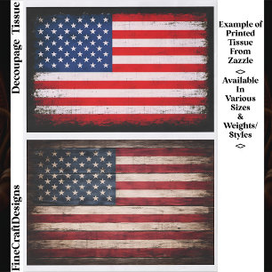 Rustic & Grunge American Flag Pair EW9 Decoupage Tissue Paper