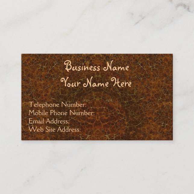 Rustic Grunge Brown Textured-effect Business Cards (Front)