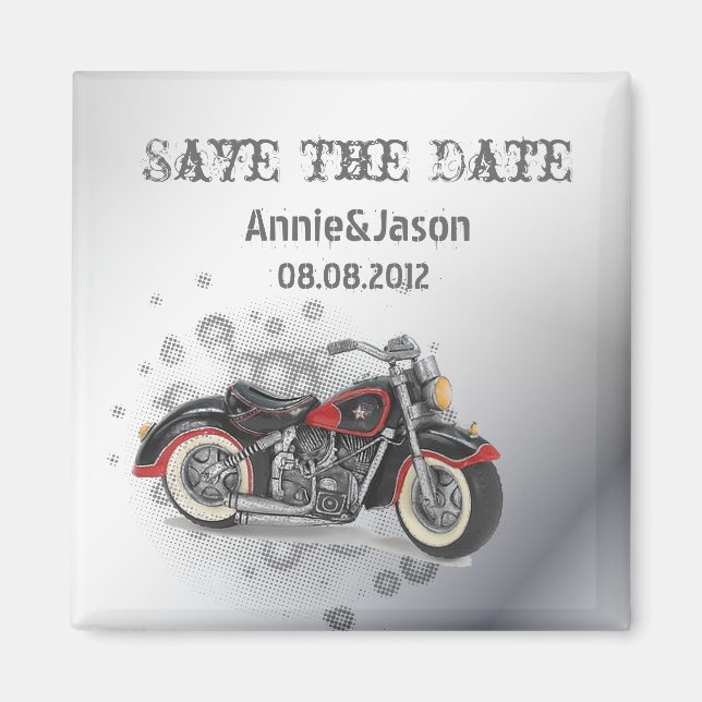 Rustic grunge Motorcyle Biker Wedding Magnet (Front)