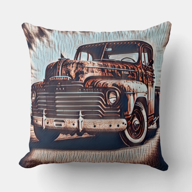 Rustic Grunge Truck - A Vintage Beauty Cushion (Front)