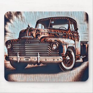 Rustic Grunge Truck - A Vintage Beauty Mouse Pad