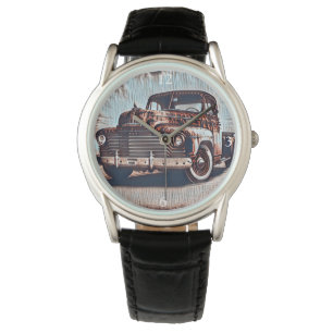 Rustic Grunge Truck - A Vintage Beauty Watch