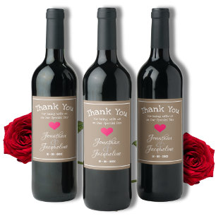 Rustic Guest Favours Chic Beige And White Wedding  Wine Label