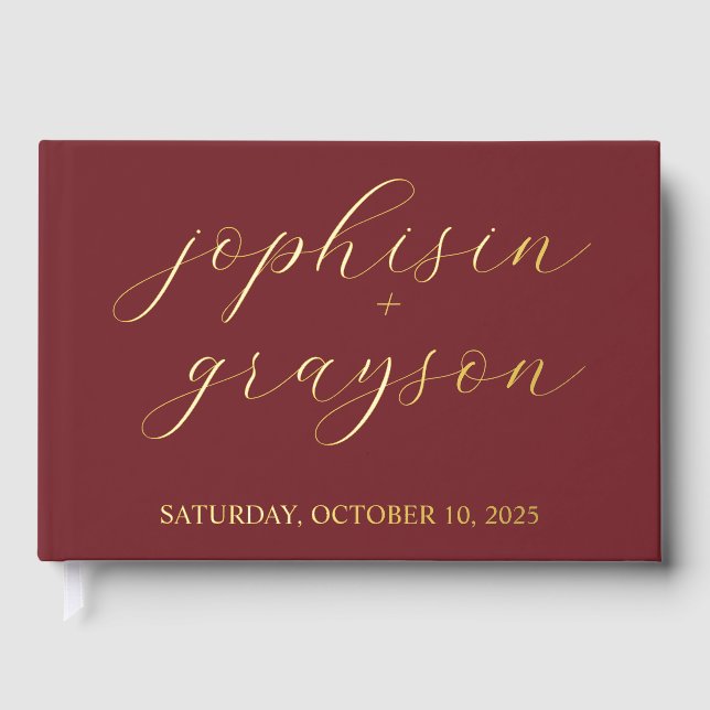Rustic Guestbook • Modern Wedding Guest Book • Pho (Front)