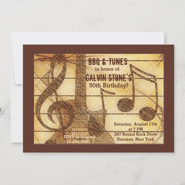 Rustic Guitar Invitation (Front)