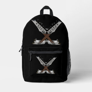  Rustic Guitar Music Printed Backpack