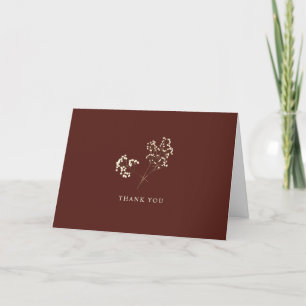 Rustic Gypsophila Beet Red Wedding Thank You Card