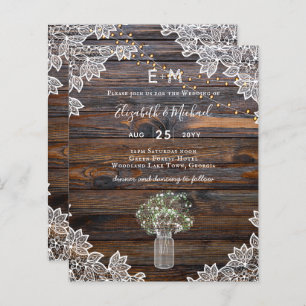 Rustic Gypsophila WOODLAND WEDDING BUDGET Invite