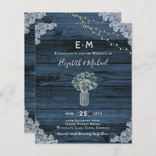 Rustic Gypsophila WOODLAND WEDDING BUDGET Invite