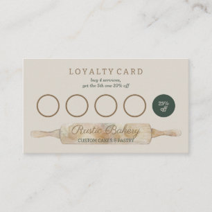 Rustic Hand Draw Bakery Bread Flat Loyalty Card