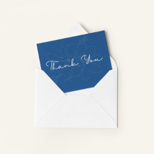Rustic Hand-Drawn Wildflower Blue Thank You Card