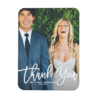 Rustic Hand Lettering Photo Wedding Thank You