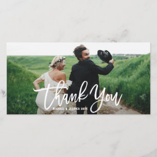 Rustic Hand Lettering Wedding Thank You Card