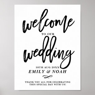 Rustic Hand Lettering Welcome to Our Wedding Poster