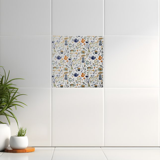 Rustic Hand Painted Country Kitchen    Tile (Creator Uploaded)