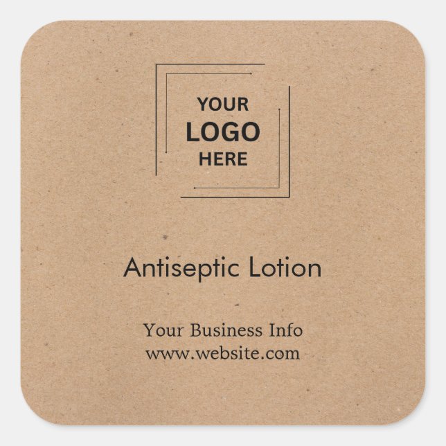 Rustic Hand Sanitizer Safety Business Square Sticker (Front)