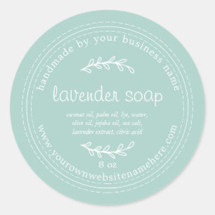 Rustic Handmade Lavender Soap Blue Classic Round Sticker