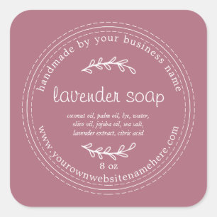 Rustic Handmade Lavender Soap Cassis Classic Round Square Sticker