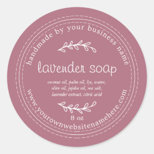 Rustic Handmade Lavender Soap Cassis Classic Round Sticker