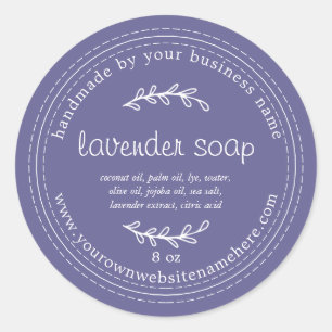 Rustic Handmade Lavender Soap Corsican Blue Classic Round Sticker