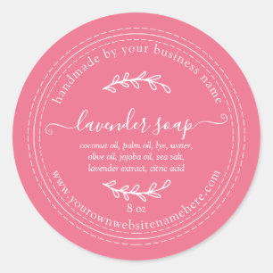 Rustic Handmade Lavender Soap Lemonade Pink Classic Round Sticker