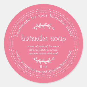 Rustic Handmade Lavender Soap Pink Classic Round Sticker