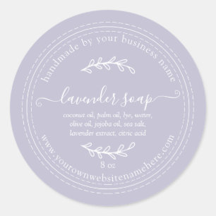 Rustic Handmade Lavender Soap Purple Classic Round Sticker
