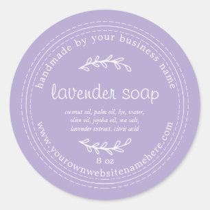 Rustic Handmade Lavender Soap Purple Classic Round Sticker