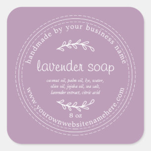 Rustic Handmade Lavender Soap Purple Square Sticker