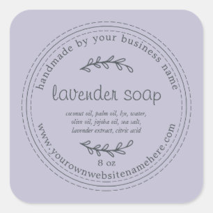 Rustic Handmade Lavender Soap Purple Square Sticker