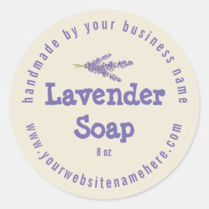 Rustic Handmade Lavender Soap Purple White Classic Round Sticker
