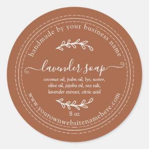 Rustic Handmade Lavender Soap TerraCotta Classic Round Sticker