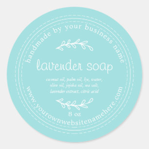 Rustic Handmade Lavender Soap Turquoise Blue Classic Round Sticker